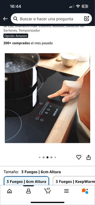 Placa de inducción DELEC 3 fuegos