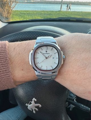 Reloj POEDAGAR Clásico Hombre Plata/Blanco