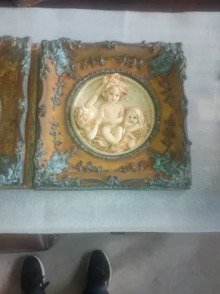 Cuadro terracota querubines