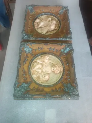 Cuadro terracota querubines