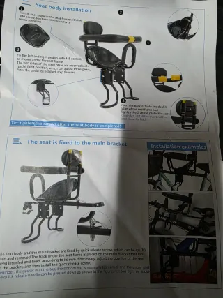 Assento de bicicleta para criança