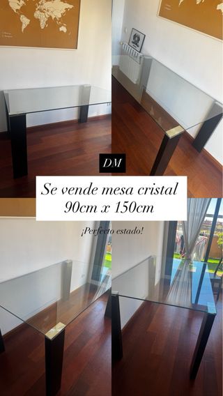 Mesa comedor cristal 90x150cm