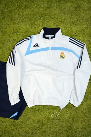 Chándal Retro Real Madrid Adidas Blanco y Azul