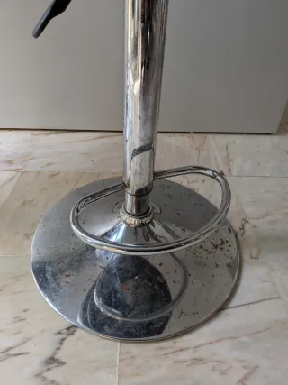 2x Taburete elevable gris polipiel asiento ancho