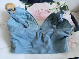 Sujetador elástico con relleno azul