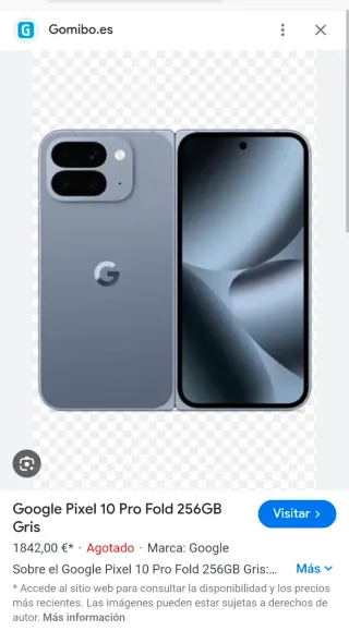 Google Pixel 10 Pro Fold 256GB Gris