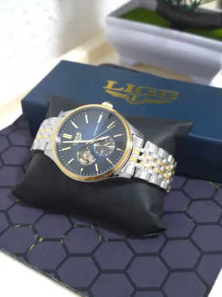 Reloj LIGE Automático Hombre Azul Dorado