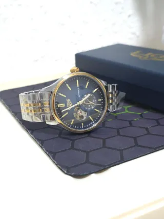 Reloj LIGE Automático Hombre Azul Dorado
