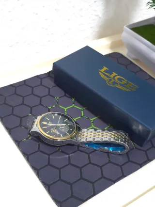 Reloj LIGE Automático Hombre Azul Dorado