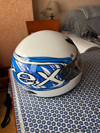 Casco Moto LS2 Talla L Blanco Azul sin estrenar