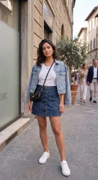 Falda vaquera mujer botones