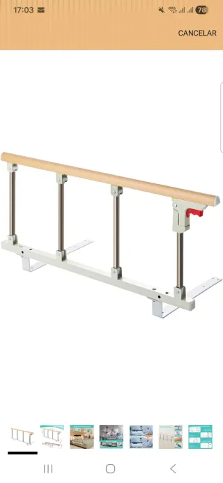 Barandilla de cama madera y metal