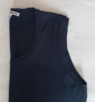 Camiseta sin mangas Punto Roma Negra