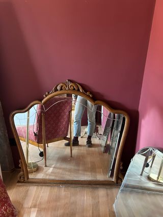 Espejo antiguo madera tallada