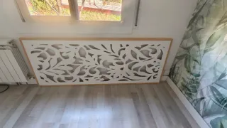 Cabecero 180cm de largo Madera y Blanco