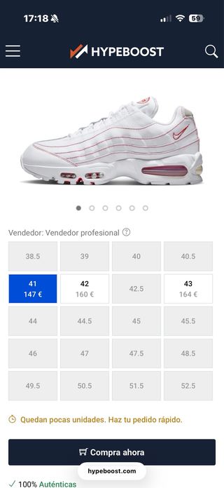 Nike Air Max 95 Talla 39 Roja y Blanca