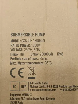 Bomba Sumergible VEVOR 1300W