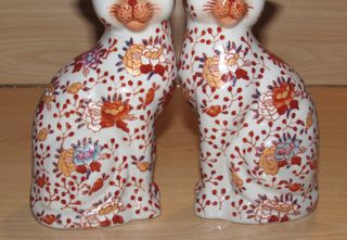 Gatos cerámica china estilo japonés Imari sellos