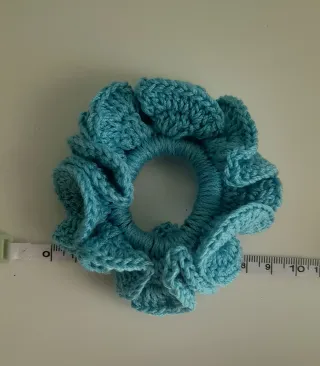 Coletero azul crochet hecho a mano