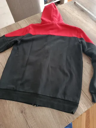 Felpa Puma con cappuccio rossa e nera