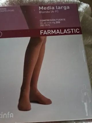 Medias Farmalastic Compresión Fuerte Beige Talla Ú