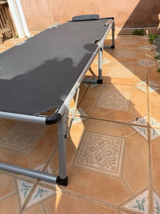 Tumbona plegable playa gris y plata