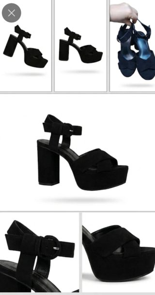 Sandalias tacón negras talla 36 bershka
