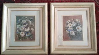 Pareja de cuadros de flores