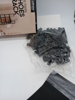 edihome, Zapatero Estrecho, 10 Niveles, (33 x 33 x 173 cm), Organizador Zapatos, Zapateros Estrechos y Altos, de Plastico, Verti