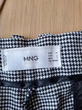 Pantalón pata de gallo gris y blanco