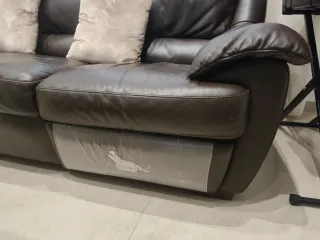 Sofá de Piel Natuzzi Marrón