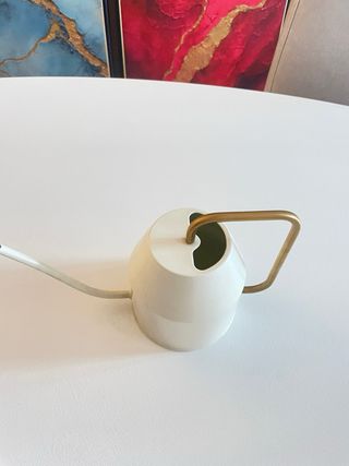 Regadera IKEA Diseño Moderno Blanca y Dorada