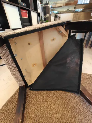 Silla de comedor tapizada tela y madera