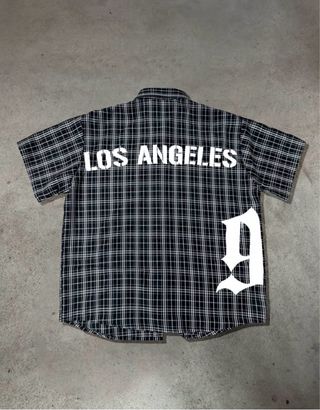 Camisa oversize cuadros blanco y negro