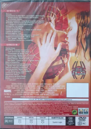 DVD Spiderman (Acción/Fantasía)