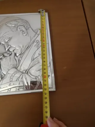 Quadro Papa Giovanni Paolo II laminato argento
