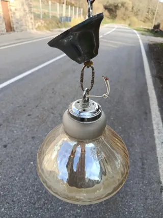 Lámpara vintage cristal dorado