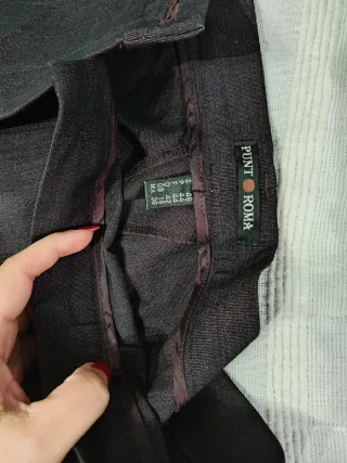 Pantalón mujer color burdeos talla 46