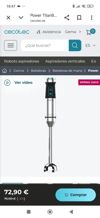 Batidora Cecotec con Accesorios