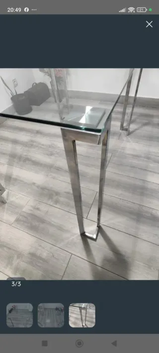 Mesa de cristal 120x80 cm