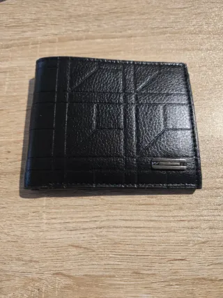 Cartera Negra Cuero Diseño Cuadros