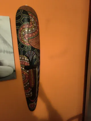 Todos!!!Cuadro  y dos mascaras Decorativo Blanco y