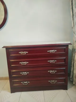 Dormitorio completo madera caoba