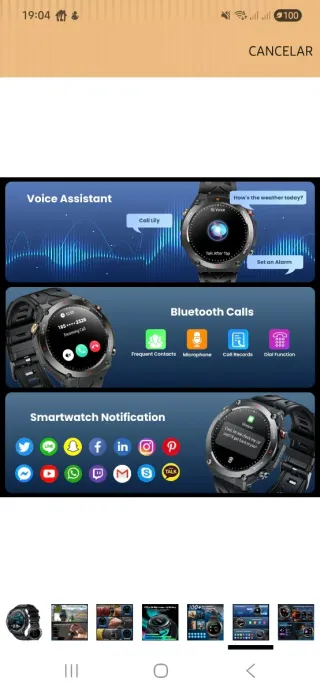Smartwatch GPS 1.45 Negro