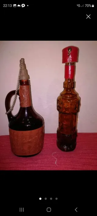 3 Vecchie Bottiglie da Collezione in Cristallo