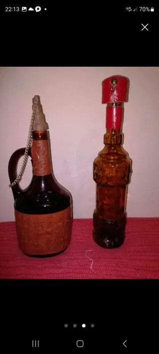 3 Vecchie Bottiglie da Collezione in Cristallo