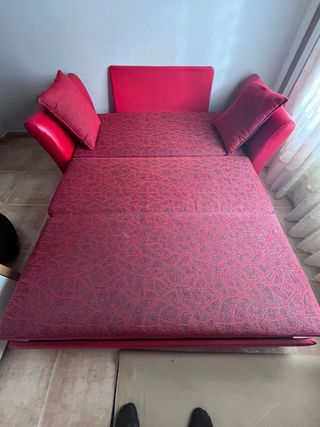 Sofá cama rojo 2 plazas