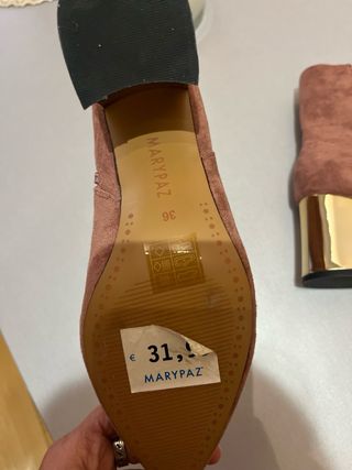 Botines Marrones Tacón Dorado