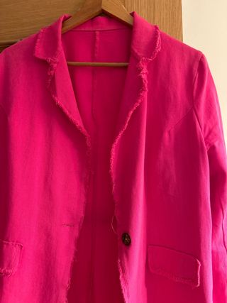 Chaqueta americana fucsia de algodón