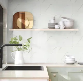 Baldosas Autoadhesivas 30x60 color blanco mármol